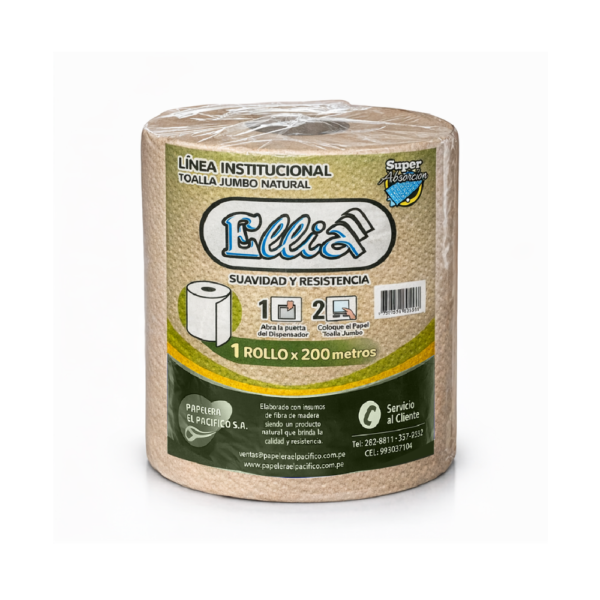 Papel Toalla Ecológico Ellia Rollo x 200 m