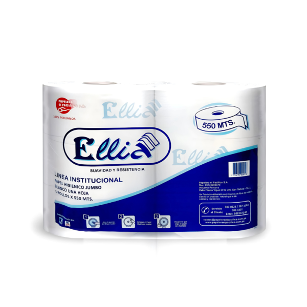 Papel Higienico Linea institucional Jumbo 6 rollos x 550 mts