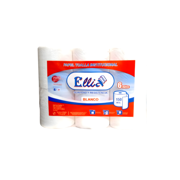 Papel Toalla Institucional Blanco 6 rollos