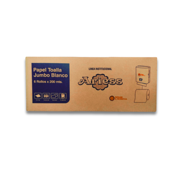 Papel Toalla Jumbo Blanco Ellia 6 rollos x 200 m