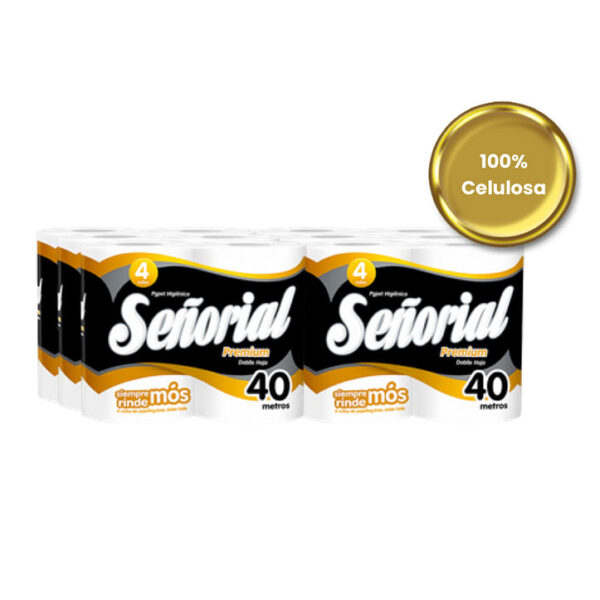 Papel Higiénico Señorial Doble Hoja Paquete x 4 rollos 6 Pack