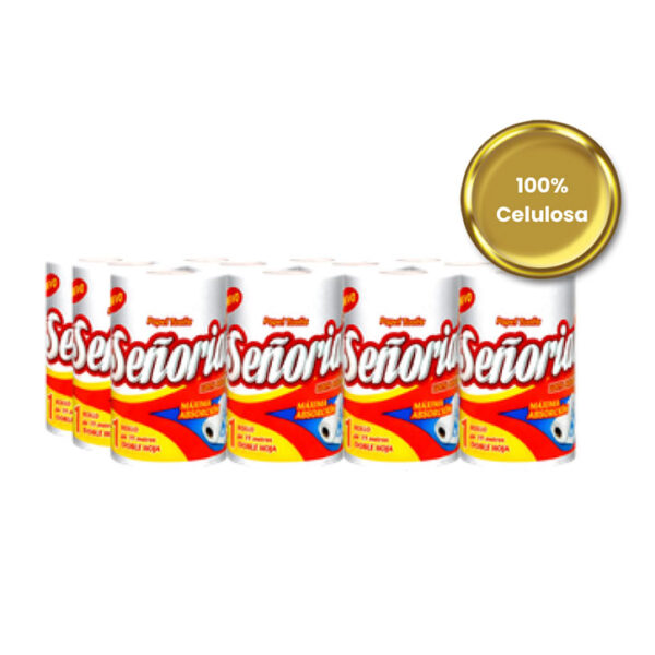 Papel Toalla Señorial Doble Hoja 19 m x 12 rollos