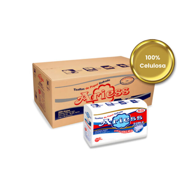Papel Toalla Interfoliado Ariess 200 Hojas Doble x 20 paquetes