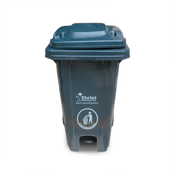 Tacho De Basura Con Sistema De Pedal Y 2 Ruedas 120 L